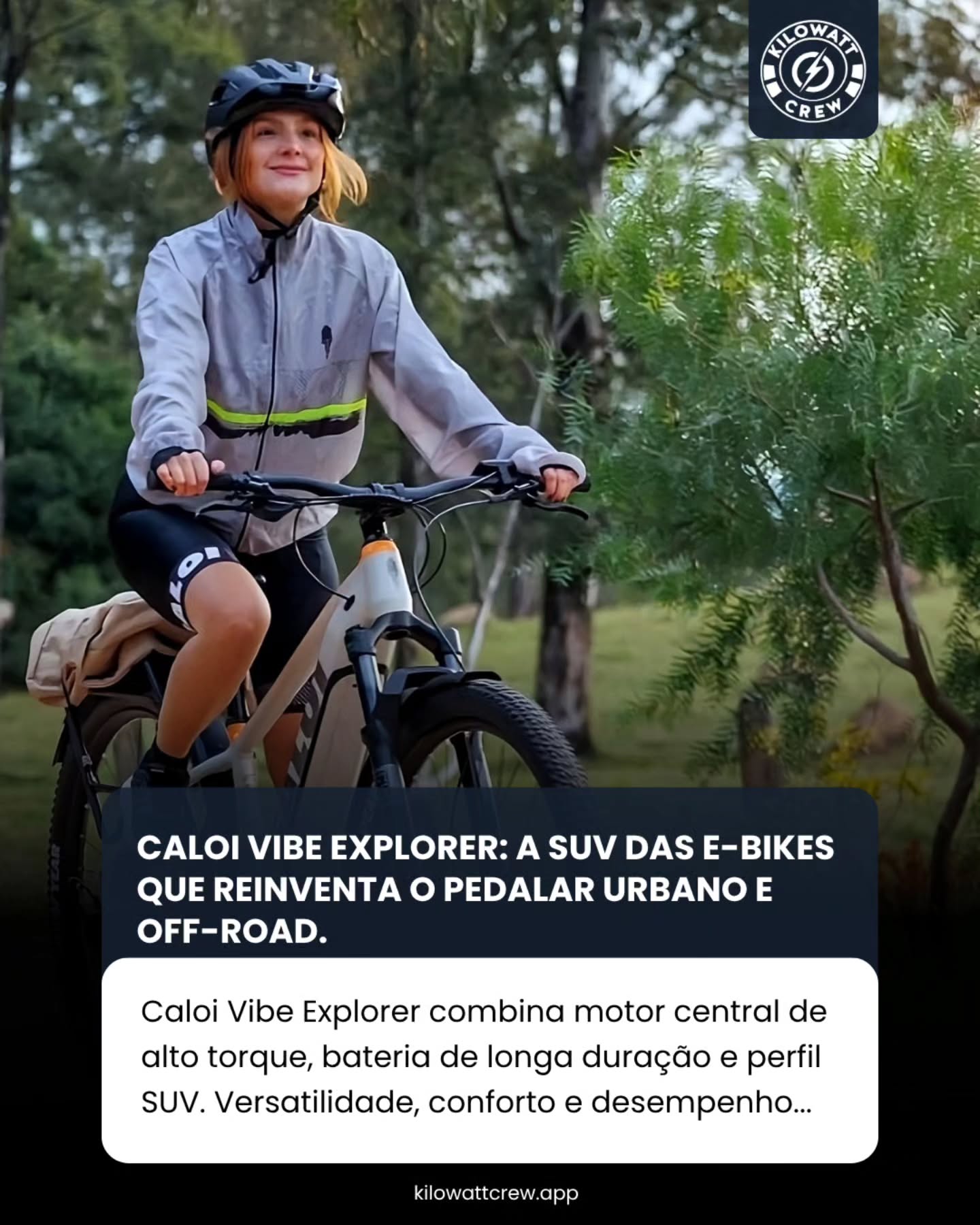 A Caloi Vibe Explorer chega para redefinir o conceito de e-bike: motor central de 250W, autonomia de até 80 km, suspensão de 100 mm e recursos SUV para quem busca mobilidade, desempenho e aventura em qualquer terreno.Leia Mais em nosso Site/App/ (Link na BIO)#CaloiVibeExplorer #EBike #MobilidadeElétrica #SUVBike #Tecnologia #CiclismoUrbano #Aventura #Inovação #BikeElétrica